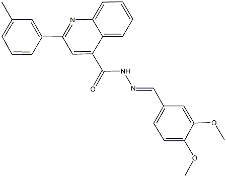 N'-(3,4-dimethoxybenzylidene)-2-(3-methylphenyl)-4-quinolinecarbohydrazide 구조식 이미지