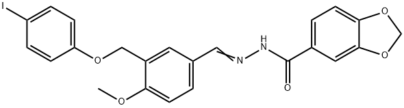 N'-{3-[(4-iodophenoxy)methyl]-4-methoxybenzylidene}-1,3-benzodioxole-5-carbohydrazide Structure
