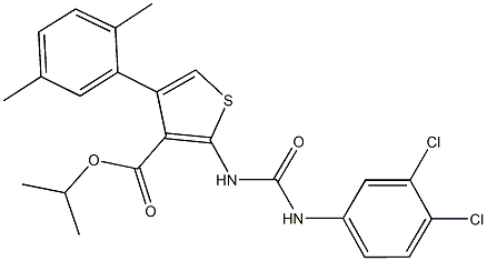 isopropyl 2-{[(3,4-dichloroanilino)carbonyl]amino}-4-(2,5-dimethylphenyl)-3-thiophenecarboxylate Structure
