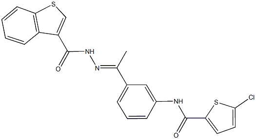 N-{3-[N-(1-benzothien-3-ylcarbonyl)ethanehydrazonoyl]phenyl}-5-chloro-2-thiophenecarboxamide Structure