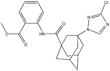 methyl 2-({[3-(3-chloro-1H-1,2,4-triazol-1-yl)-1-adamantyl]carbonyl}amino)benzoate 구조식 이미지