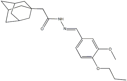 2-(1-adamantyl)-N'-(3-methoxy-4-propoxybenzylidene)acetohydrazide 구조식 이미지