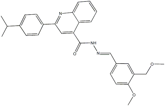 2-(4-isopropylphenyl)-N'-[4-methoxy-3-(methoxymethyl)benzylidene]-4-quinolinecarbohydrazide 구조식 이미지