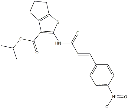 isopropyl 2-[(3-{4-nitrophenyl}acryloyl)amino]-5,6-dihydro-4H-cyclopenta[b]thiophene-3-carboxylate 구조식 이미지