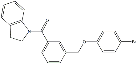 1-{3-[(4-bromophenoxy)methyl]benzoyl}indoline Structure