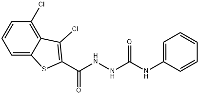 2-[(3,4-dichloro-1-benzothien-2-yl)carbonyl]-N-phenylhydrazinecarboxamide 구조식 이미지