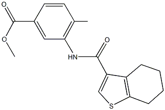 methyl 4-methyl-3-[(4,5,6,7-tetrahydro-1-benzothien-3-ylcarbonyl)amino]benzoate 구조식 이미지