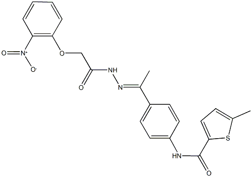 N-{4-[N-({2-nitrophenoxy}acetyl)ethanehydrazonoyl]phenyl}-5-methyl-2-thiophenecarboxamide Structure