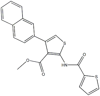 methyl 4-(2-naphthyl)-2-[(2-thienylcarbonyl)amino]-3-thiophenecarboxylate Structure