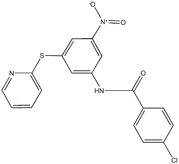 4-chloro-N-[3-nitro-5-(2-pyridinylsulfanyl)phenyl]benzamide Structure