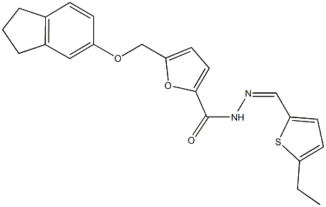 5-[(2,3-dihydro-1H-inden-5-yloxy)methyl]-N'-[(5-ethyl-2-thienyl)methylene]-2-furohydrazide 구조식 이미지