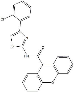 N-[4-(2-chlorophenyl)-1,3-thiazol-2-yl]-9H-xanthene-9-carboxamide 구조식 이미지