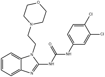 N-(3,4-dichlorophenyl)-N'-[1-(2-morpholin-4-ylethyl)-1H-benzimidazol-2-yl]urea Structure