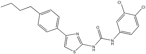 N-[4-(4-butylphenyl)-1,3-thiazol-2-yl]-N'-(3,4-dichlorophenyl)urea 구조식 이미지