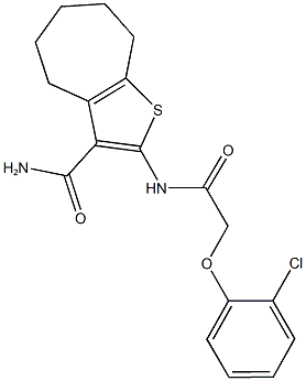 2-{[(2-chlorophenoxy)acetyl]amino}-5,6,7,8-tetrahydro-4H-cyclohepta[b]thiophene-3-carboxamide Structure