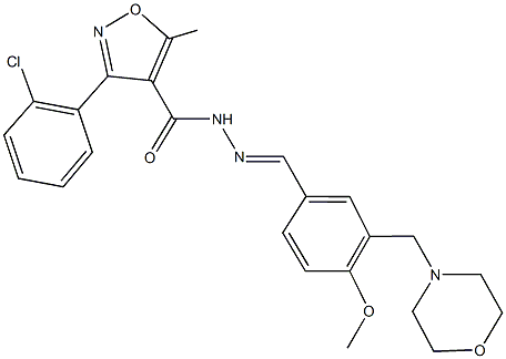 3-(2-chlorophenyl)-N'-[4-methoxy-3-(4-morpholinylmethyl)benzylidene]-5-methyl-4-isoxazolecarbohydrazide Structure