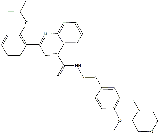 2-(2-isopropoxyphenyl)-N'-[4-methoxy-3-(4-morpholinylmethyl)benzylidene]-4-quinolinecarbohydrazide 구조식 이미지