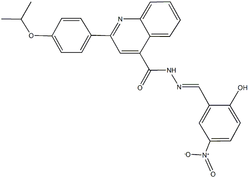 N'-{2-hydroxy-5-nitrobenzylidene}-2-(4-isopropoxyphenyl)-4-quinolinecarbohydrazide 구조식 이미지