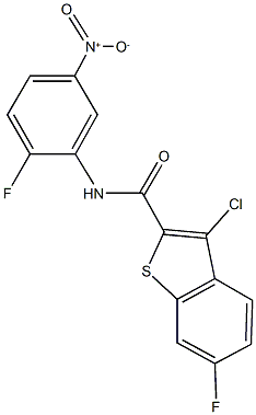 3-chloro-6-fluoro-N-{2-fluoro-5-nitrophenyl}-1-benzothiophene-2-carboxamide Structure