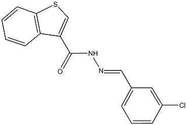 N'-(3-chlorobenzylidene)-1-benzothiophene-3-carbohydrazide 구조식 이미지