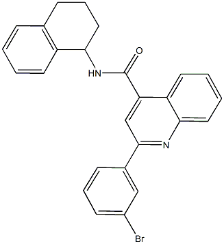 2-(3-bromophenyl)-N-(1,2,3,4-tetrahydro-1-naphthalenyl)-4-quinolinecarboxamide 구조식 이미지