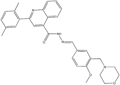 2-(2,5-dimethylphenyl)-N'-[4-methoxy-3-(4-morpholinylmethyl)benzylidene]-4-quinolinecarbohydrazide Structure