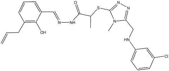 N'-(3-allyl-2-hydroxybenzylidene)-2-({5-[(3-chloroanilino)methyl]-4-methyl-4H-1,2,4-triazol-3-yl}sulfanyl)propanohydrazide 구조식 이미지
