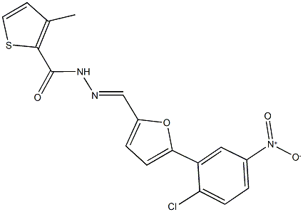 N'-[(5-{2-chloro-5-nitrophenyl}-2-furyl)methylene]-3-methyl-2-thiophenecarbohydrazide Structure