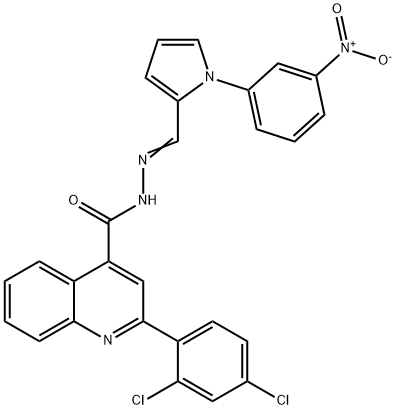2-(2,4-dichlorophenyl)-N'-[(1-{3-nitrophenyl}-1H-pyrrol-2-yl)methylene]-4-quinolinecarbohydrazide 구조식 이미지