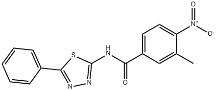 4-nitro-3-methyl-N-(5-phenyl-1,3,4-thiadiazol-2-yl)benzamide 구조식 이미지