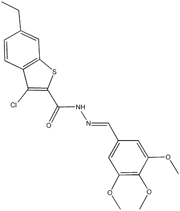 3-chloro-6-ethyl-N'-(3,4,5-trimethoxybenzylidene)-1-benzothiophene-2-carbohydrazide Structure
