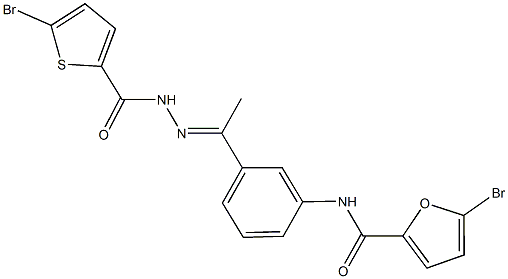 5-bromo-N-(3-{N-[(5-bromo-2-thienyl)carbonyl]ethanehydrazonoyl}phenyl)-2-furamide Structure