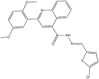 N'-[(5-chloro-2-thienyl)methylene]-2-(2,5-dimethoxyphenyl)-4-quinolinecarbohydrazide 구조식 이미지