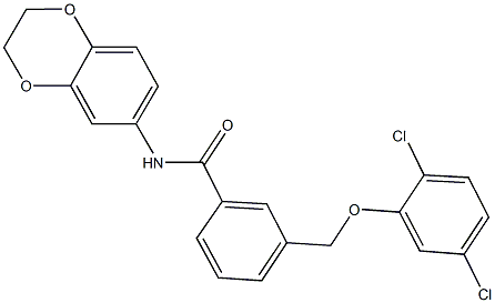 3-[(2,5-dichlorophenoxy)methyl]-N-(2,3-dihydro-1,4-benzodioxin-6-yl)benzamide Structure