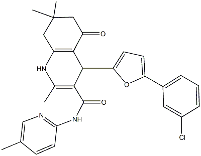 4-[5-(3-chlorophenyl)-2-furyl]-2,7,7-trimethyl-N-(5-methyl-2-pyridinyl)-5-oxo-1,4,5,6,7,8-hexahydro-3-quinolinecarboxamide 구조식 이미지