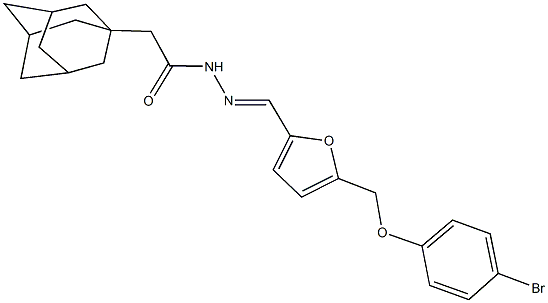 2-(1-adamantyl)-N'-({5-[(4-bromophenoxy)methyl]-2-furyl}methylene)acetohydrazide 구조식 이미지