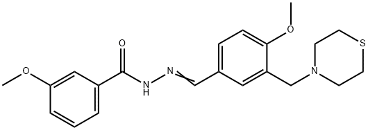 3-methoxy-N'-[4-methoxy-3-(4-thiomorpholinylmethyl)benzylidene]benzohydrazide Structure