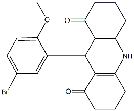 9-(5-bromo-2-methoxyphenyl)-3,4,6,7,9,10-hexahydro-1,8(2H,5H)-acridinedione 구조식 이미지