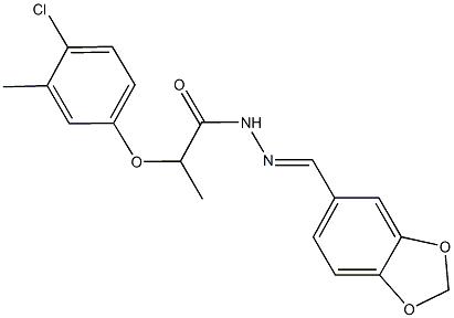 N'-(1,3-benzodioxol-5-ylmethylene)-2-(4-chloro-3-methylphenoxy)propanohydrazide 구조식 이미지