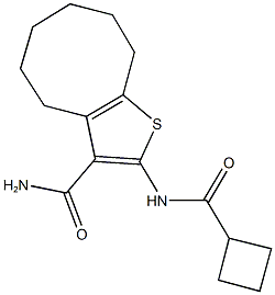2-[(cyclobutylcarbonyl)amino]-4,5,6,7,8,9-hexahydrocycloocta[b]thiophene-3-carboxamide Structure