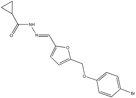 N'-({5-[(4-bromophenoxy)methyl]-2-furyl}methylene)cyclopropanecarbohydrazide Structure