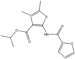 isopropyl 2-(2-furoylamino)-4,5-dimethyl-3-thiophenecarboxylate 구조식 이미지