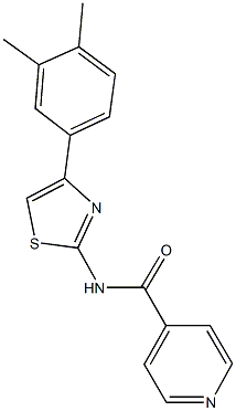 N-[4-(3,4-dimethylphenyl)-1,3-thiazol-2-yl]isonicotinamide 구조식 이미지