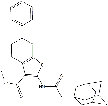 methyl 2-[(1-adamantylacetyl)amino]-6-phenyl-4,5,6,7-tetrahydro-1-benzothiophene-3-carboxylate 구조식 이미지