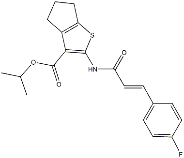 isopropyl 2-{[3-(4-fluorophenyl)acryloyl]amino}-5,6-dihydro-4H-cyclopenta[b]thiophene-3-carboxylate Structure