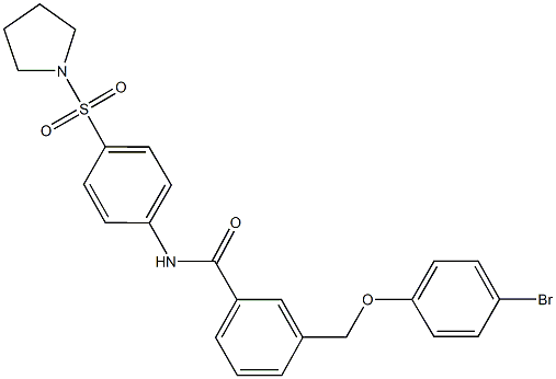 3-[(4-bromophenoxy)methyl]-N-[4-(1-pyrrolidinylsulfonyl)phenyl]benzamide 구조식 이미지