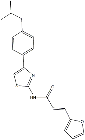 3-(2-furyl)-N-[4-(4-isobutylphenyl)-1,3-thiazol-2-yl]acrylamide Structure