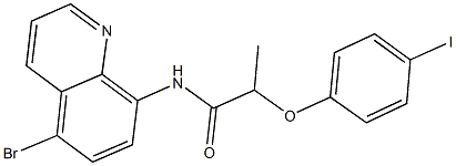 N-(5-bromo-8-quinolinyl)-2-(4-iodophenoxy)propanamide Structure