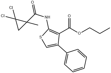 propyl 2-{[(2,2-dichloro-1-methylcyclopropyl)carbonyl]amino}-4-phenylthiophene-3-carboxylate Structure