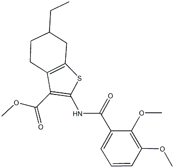 methyl 2-[(2,3-dimethoxybenzoyl)amino]-6-ethyl-4,5,6,7-tetrahydro-1-benzothiophene-3-carboxylate Structure